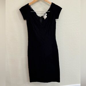 Tadashi Shoji Black Cap-Sleeve Bandage Bodycon Sheath Dress Small